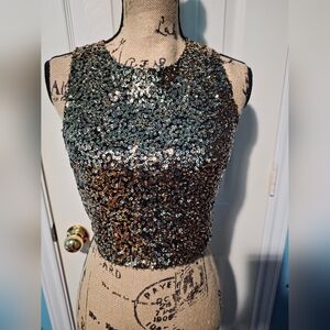 Forever 21 Sequin Crop Top - M